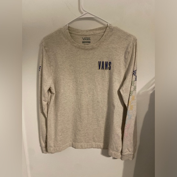 Vans Tops - Vans Cream Long Sleeve Shirt